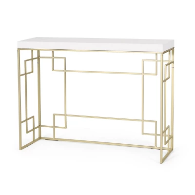 Depue Modern Glam Geometric Console Table Gold/White - Christopher Knight Home Depue Modern Glam Geometric Console Table Gold/White - Christopher Knight Home -Home Furn Store GUEST 7e469e46 bd8c 4ada 842a 6b49b8661194