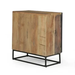 Burdine Handcrafted Boho Wood 3 Drawer Cabinet Natural/Black - Christopher Knight Home -Home Furn Store GUEST 8207197a 0c4e 47f1 8031 f66159ec3fb5