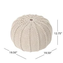 Corisande Knitted Cotton Pouf - Christopher Knight Home -Home Furn Store GUEST 8959883a bb45 4472 8f45 4d2ac1983967