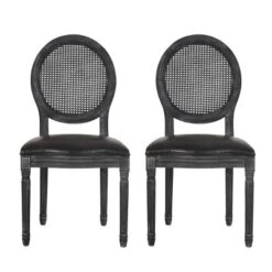 2pk Aquilla French Country Wood And Cane Upholstered Dining Chairs - Christopher Knight Home -Home Furn Store GUEST 8ac80d03 9011 428e 9d81 14ffdf9a94d6