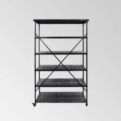 68" Farrells Industrial 5 Shelf Bookcase Gray - Christopher Knight Home 4 68" Farrells Industrial 5 Shelf Bookcase Gray - Christopher Knight Home -Home Furn Store GUEST 8eaf3c4c e1d1 46c1 8ad5 3b15730cdbdc
