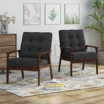 Set of 2 Duluth Mid-Century Armchairs Black - Christopher Knight Home Set Of 2 Duluth Mid-Century Armchairs Black - Christopher Knight Home -Home Furn Store GUEST 8fe53296 1f09 4ca5 8dc0 540851ad5583
