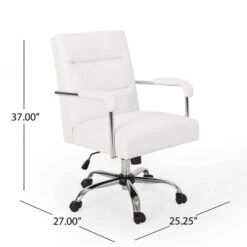 Gehring Modern Channel Stitched Swivel Office Lift Chair White/Chrome - Christopher Knight Home 7 Gehring Modern Channel Stitched Swivel Office Lift Chair White/Chrome - Christopher Knight Home -Home Furn Store GUEST 9210076e 3b59 4809 bbb2 7dfd2946a37f