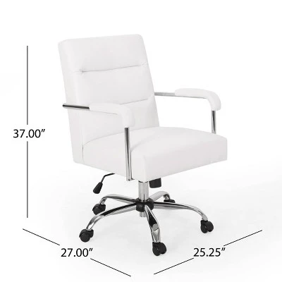 Gehring Modern Channel Stitched Swivel Office Lift Chair White/Chrome - Christopher Knight Home Gehring Modern Channel Stitched Swivel Office Lift Chair White/Chrome - Christopher Knight Home -Home Furn Store GUEST 9210076e 3b59 4809 bbb2 7dfd2946a37f