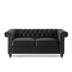Brinkhaven Modern Glam Tufted Velvet Loveseat With Nailhead Trim - Christopher Knight Home -Home Furn Store GUEST 931465da fe47 42fe 9be8 4ce9dca19648