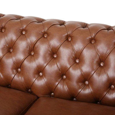 Silverdale Traditional Chesterfield Loveseat Cognac Brown/Dark Brown - Christopher Knight Home Silverdale Traditional Chesterfield Loveseat Cognac Brown/Dark Brown - Christopher Knight Home -Home Furn Store GUEST 9742b393 85d0 4ca6 be1a f023079f2384