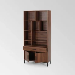 67.25" Gallatin Contemporary Cube Unit Bookcase Walnut - Christopher Knight Home 5 67.25" Gallatin Contemporary Cube Unit Bookcase Walnut - Christopher Knight Home -Home Furn Store GUEST 97f2ee7f d8e4 4d90 b758 85e85d63add7