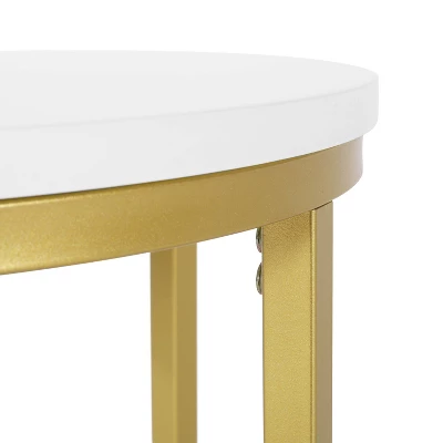 Ingersol Modern Glam C Shaped End Table White/Gold - Christopher Knight Home Ingersol Modern Glam C Shaped End Table White/Gold - Christopher Knight Home -Home Furn Store GUEST 9a733954 46b9 4ec2 ac38 ba587b85caf4
