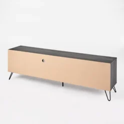 Isadora 71" Mid Century TV Stand For TVs Up To 74" Sonoma Gray/Black - Christopher Knight Home -Home Furn Store GUEST 9aff7ea9 a5de 412a 9add bda0d7733c80