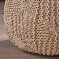 Anouk Knitted Cotton Pouf - Christopher Knight Home -Home Furn Store GUEST 9b01609d 3a79 461a 8fba 22134da7030f