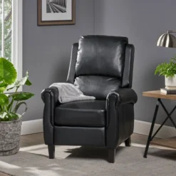 Haddan Faux Leather Recliner Club Chair - Christopher Knight Home