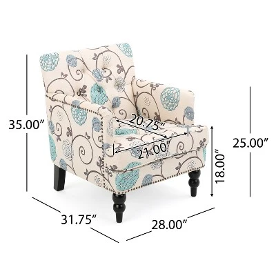 Harrison Tufted Club Chair - White/Blue - Christopher Knight Home Harrison Tufted Club Chair - White/Blue - Christopher Knight Home -Home Furn Store GUEST 9d784d4c a4c4 470b ba9c 7fde535f9d1b