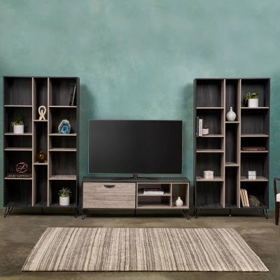 3pc Houlihan Mid-Century Entertainment Center Set Sonoma Gray Oak - Christopher Knight Home 3pc Houlihan Mid-Century Entertainment Center Set Sonoma Gray Oak - Christopher Knight Home -Home Furn Store GUEST 9f98a01b b2dd 4e22 95c5 ad3df582aa9b