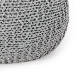 Hershel Modern Knitted Cotton Round Pouf - Christopher Knight Home -Home Furn Store GUEST a0617e10 ba8c 4669 8e0b 3113c28dcafa