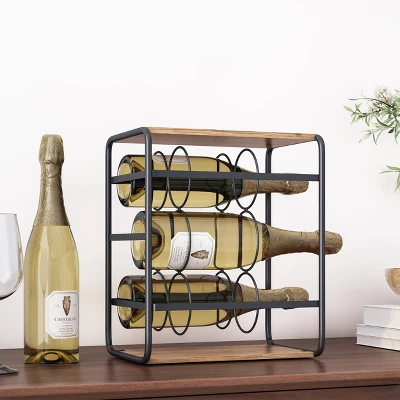 Rauser Modern Industrial 6 Bottle Tabletop Wine Rack Natural/Black - Christopher Knight Home Rauser Modern Industrial 6 Bottle Tabletop Wine Rack Natural/Black - Christopher Knight Home -Home Furn Store GUEST a19e6b5e dcab 484d 988a 6dcedc09fbd4