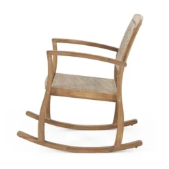 Welby Outdoor Acacia Wood/Wicker Rocking Chair Light Brown - Christopher Knight Home 4 Welby Outdoor Acacia Wood/Wicker Rocking Chair Light Brown - Christopher Knight Home -Home Furn Store GUEST a1a3e859 94b5 447f b19e 1a48975bca66