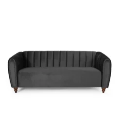 Richland Modern Glam Velvet Channel Stitch 3 Seater Sofa - Christopher Knight Home -Home Furn Store GUEST a44e3a38 f10f 4aed 8e7c ffa7c5c71ae7