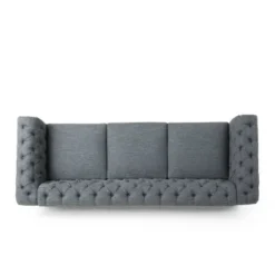 Saragus Chesterfield Tufted 3 Seater Sofa With Nailhead Trim Charcoal/Dark Brown - Christopher Knight Home 4 Saragus Chesterfield Tufted 3 Seater Sofa With Nailhead Trim Charcoal/Dark Brown - Christopher Knight Home -Home Furn Store GUEST a5279e5f 9276 48db b447 304a039f9408