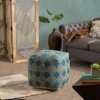 Oyabe Boho Cube Pouf Beige/Teal - Christopher Knight Home -Home Furn Store GUEST a6ec4c6f 5926 432a b8e5 dad6da4c616c