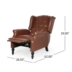 Walter Contemporary Tufted Recliner Cognac Brown/Dark Brown - Christopher Knight Home -Home Furn Store GUEST a7c06487 4c5e 4882 ad0b 3c2942a794dd