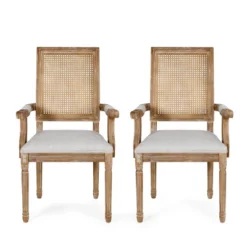 Set Of 2 Maria French Country Wood And Cane Upholstered Dining Chairs - Christopher Knight Home 21 Set Of 2 Maria French Country Wood And Cane Upholstered Dining Chairs - Christopher Knight Home -Home Furn Store GUEST a8564b0a 147e 4b8c 9077 bd779c5a2590