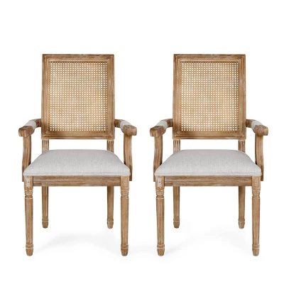 Set of 2 Maria French Country Wood and Cane Upholstered Dining Chairs - Christopher Knight Home Set Of 2 Maria French Country Wood And Cane Upholstered Dining Chairs - Christopher Knight Home -Home Furn Store GUEST a8564b0a 147e 4b8c 9077 bd779c5a2590