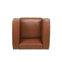 Goyette Contemporary Faux Leather Club Chair Cognac Brown/Dark Walnut - Christopher Knight Home -Home Furn Store GUEST a9043c9f d1f7 4b4f ab7d f1b92265cdab