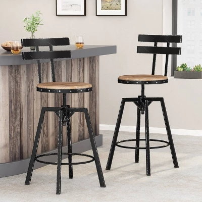 Set of 2 Jutte Modern Industrial Firwood Adjustable Height Swivel Barstools Antique/Black Brushed Silver - Christopher Knight Home Set Of 2 Jutte Modern Industrial Firwood Adjustable Height Swivel Barstools Antique/Black Brushed Silver - Christopher Knight Home -Home Furn Store GUEST a92c3f19 5363 4116 a0ae da31d08e66fd