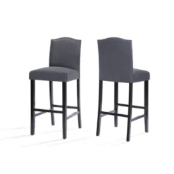 Set Of 2 Darren Contemporary Upholstered Barstools With Nailhead Trim - Christopher Knight Home -Home Furn Store GUEST a95461a3 052f 45fa ba01 11602b27e087