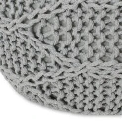 Morven Modern Knitted Cotton Round Pouf - Christopher Knight Home -Home Furn Store GUEST a982a8f5 767e 4d1e 9650 c747cd22ccda