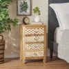Sandia Handcrafted Boho 4 Drawer Mango Wood Nightstand Natural/White - Christopher Knight Home -Home Furn Store GUEST aa96acab d97d 456e a213 92104f0a2110