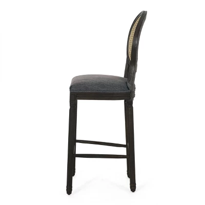 2pc Govan French Country Wooden Counter Height Barstools with Upholstered Seating Charcoal/Black - Christopher Knight Home 2pc Govan French Country Wooden Counter Height Barstools With Upholstered Seating Charcoal/Black - Christopher Knight Home -Home Furn Store GUEST aec5d6e0 2b54 492d a510 49bec3fe7cae