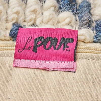 Freesia Boho Wool and Cotton Large Ottoman Pouf White/Blue - Christopher Knight Home Freesia Boho Wool And Cotton Large Ottoman Pouf White/Blue - Christopher Knight Home -Home Furn Store GUEST b1c86fe7 487a 4547 9508 9467e3fe2ab6