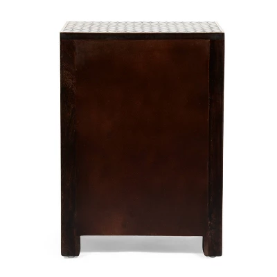 Benewah Handcrafted Boho 3 Drawer Mango Wood Nightstand Dark Walnut/Black/White - Christopher Knight Home Benewah Handcrafted Boho 3 Drawer Mango Wood Nightstand Dark Walnut/Black/White - Christopher Knight Home -Home Furn Store GUEST b1eea67e 2b5d 4b30 85f7 62001e6cdd99
