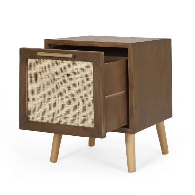Hulett Contemporary End Table with Storage Walnut/Natural/Antique Gold - Christopher Knight Home Hulett Contemporary End Table With Storage Walnut/Natural/Antique Gold - Christopher Knight Home -Home Furn Store GUEST b22f59c0 2113 494b b83e d5e060c36716