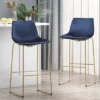Cedric Modern Glam Velvet Counter Height Barstool Blue/Gold - Christopher Knight Home -Home Furn Store GUEST b4337263 b307 4463 a51d ddc45e8b4412