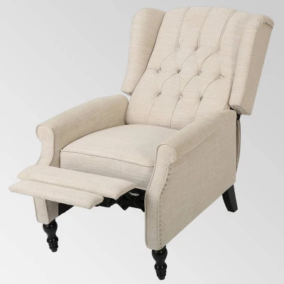 Set of 2 Walter Contemporary Tufted Fabric Press-Back Recliners Beige - Christopher Knight Home Set Of 2 Walter Contemporary Tufted Fabric Press-Back Recliners Beige - Christopher Knight Home -Home Furn Store GUEST b56bcde4 533a 4ccc 9f61 403d5a63d65a