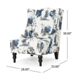Toddman High-Back Club Chair Floral Print Blue - Christopher Knight Home 5 Toddman High-Back Club Chair Floral Print Blue - Christopher Knight Home -Home Furn Store GUEST b5b8df13 abb3 4d25 9f10 4218e8cad6de