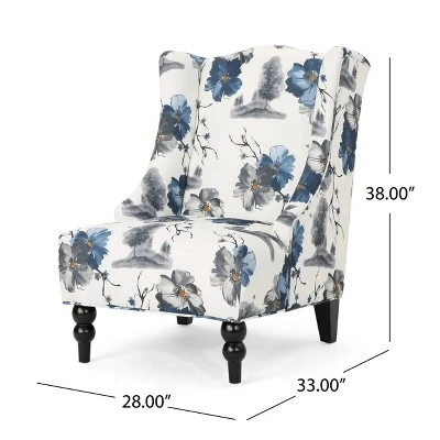 Toddman High-Back Club Chair Floral Print Blue - Christopher Knight Home Toddman High-Back Club Chair Floral Print Blue - Christopher Knight Home -Home Furn Store GUEST b5b8df13 abb3 4d25 9f10 4218e8cad6de