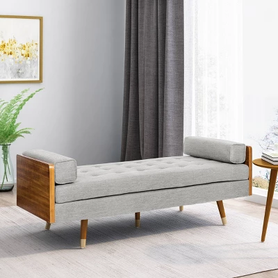 Keairns Mid Century Modern Tufted Double End Chaise Lounge with Bolster Pillows - Christopher Knight Home Keairns Mid Century Modern Tufted Double End Chaise Lounge With Bolster Pillows - Christopher Knight Home -Home Furn Store GUEST b77184cb 81cd 4b59 88d1 5d91ea394c34