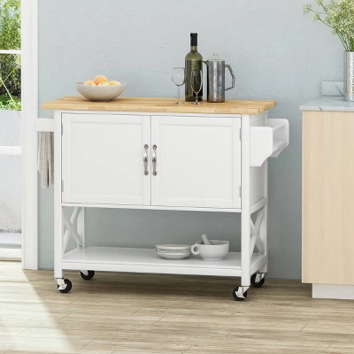 Finzer Farmhouse Kitchen Cart White - Christopher Knight Home Finzer Farmhouse Kitchen Cart White - Christopher Knight Home -Home Furn Store GUEST baa238fd 035d 45c0 b75b c64d30f5c25c