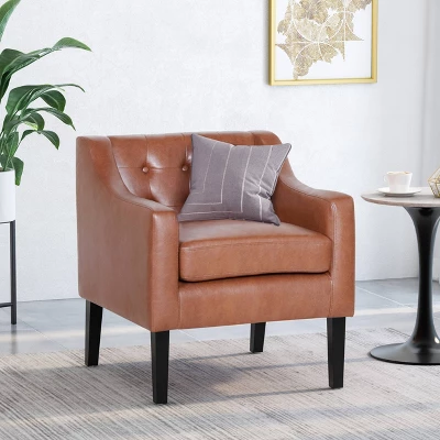 Deanna Contemporary Faux Leather Tufted Accent Chair - Christopher Knight Home Deanna Contemporary Faux Leather Tufted Accent Chair - Christopher Knight Home -Home Furn Store GUEST bc495151 739d 4834 941b e5fa99d67d6a