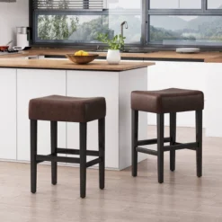Set Of 2 Lopez Backless Leather Counter Height Barstool - Christopher Knight Home 6 Set Of 2 Lopez Backless Leather Counter Height Barstool - Christopher Knight Home -Home Furn Store GUEST bd6e4658 db41 4127 9007 31f632cff844
