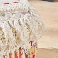 Proto Boho Wool Pouf Ivory - Christopher Knight Home -Home Furn Store GUEST bd92887f 98c0 420b a82a d76272de59ec