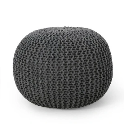 Nahunta Modern Knitted Cotton Round Pouf - Christopher Knight Home Nahunta Modern Knitted Cotton Round Pouf - Christopher Knight Home -Home Furn Store GUEST bdc641f5 a2e7 44d3 82f8 47ec412a83d7