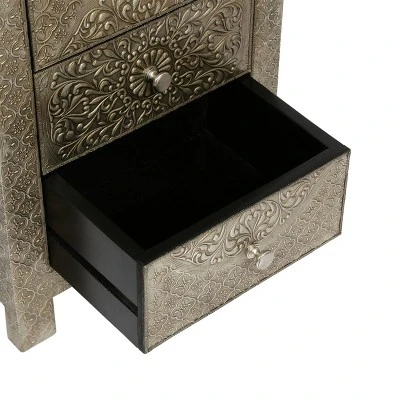 Deschutes Handcrafted Boho 3 Drawer Nightstand Silver - Christopher Knight Home Deschutes Handcrafted Boho 3 Drawer Nightstand Silver - Christopher Knight Home -Home Furn Store GUEST c0d72777 7ffa 4716 b309 4ad8494694a1