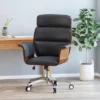 Cannonade Mid-Century Modern Swivel Office Chair Black/Walnut - Christopher Knight Home -Home Furn Store GUEST c29d8f3a 2d59 46e7 abb7 8c71dac06c8f