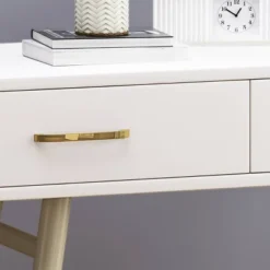 Dehaviland Modern Wood Vanity Table White/Champagne Gold - Christopher Knight Home -Home Furn Store GUEST c32258d7 890a 4423 a388 d00834a74210