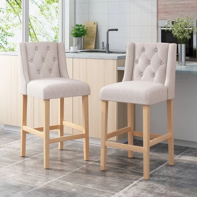 Set of 2 Lansglen Button Tufted Wingback Barstools - Christopher Knight Home Set Of 2 Lansglen Button Tufted Wingback Barstools - Christopher Knight Home -Home Furn Store GUEST c598b279 adb9 4078 a912 c4db543d1ea4