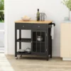 Byway Contemporary Kitchen Cart With Wheels Black/Natural - Christopher Knight Home 2 Byway Contemporary Kitchen Cart With Wheels Black/Natural - Christopher Knight Home -Home Furn Store GUEST c63b5102 d8d7 4b10 9b0b 25385c831d0f